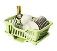 Tidgel Rack Vaisselle 2 Niveaux pour Assiettes et Bols(Green) | Grand format 43.5cm, pour porte-couverts intégré, compartiments multiples, plastique épais, organisation parfaite