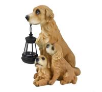 Tidgel Statue de Chien avec pour lanterne - Ornement de Jardin en Résine Résistant, pour idéal pour Amoureux des Chiens
