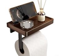 Tidgel Support pour papier pour wc pour bois Noyer pour étagère Murale Salle de Bain(Walnut Gray)
