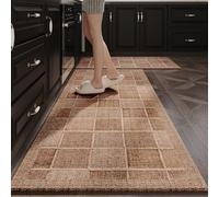 Tidgel Tapis pour velours Doux 45x70 cm Anti-Fatigue Cuisson Tapis pour(Brown)