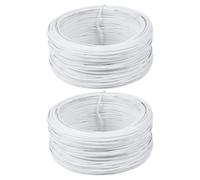 TIDTALEO 2 Rouleaux Fil de Reliure Fil de Fer Plantation PVC Blanc, pour Jouets et Loisirs Créatifs, Couronnes de Houx et Emballage Domestique, Résistant à l'usure, Peu Cassant