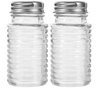 TIDTALEO 2pièces Set de Shakers Verre pour Sel et Poivre Distributeurs Épices Compacts et Pratiques pour Cuisine Accessoires Cuisine Simples et Résistants Plusieurs styles