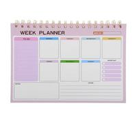 TIDTALEO Agenda Hebdomadaire à Spirale Non Daté, Bloc-notes de Planification Reliure Double Spirale, Format Horizontal Compact, Couverture Papier Robuste, Organiseur pour Bureau, École