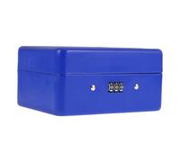 TIDTALEO Boîte à Serrure à Combinaison en Fer Bleu pour Monnaie avec Poignée Portable, Petit Casier Verrouillable pour Bureau et Maison, Rangement Sécurisé D'espèces