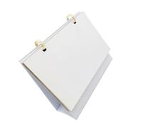 TIDTALEO Calendrier de Bureau Quotidien Blanc à Feuillets, Classeur Métal | Cartes D’étude Perforées, Impression par Sublimation, Support Calendrier, Usage Maison Bureau et Table