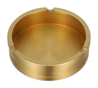 TIDTALEO Cendrier Créatif en Laiton Doré Rond pour Bureau et Terrasse, Design Vintage Élégant, Économiseur D'espace et Anti-déchets, Décoration Sophistiquée pour Maison et Jardin