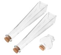 TIDTALEO Ensemble de 3 Bocaux en Verre Réutilisables pour Cérémonie de Sable de Mariage Bouchon en Liège, Design Délicat et Formes Chics, Coffret