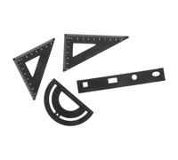 TIDTALEO Ensemble de Papeterie pour Étudiants Règle Rapporteur en Alliage D'aluminium Noir, Robuste et Facile à Transporter, pour Usage Scolaire et Bureau