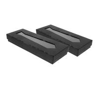 TIDTALEO Étui de voyage cravate pour hommes noir 2 pièces en carton, boîte pratique et élégante pour rangement de cravates lors de déplacements et cadeau pour gentlemen 9.06X3.35X1.26In