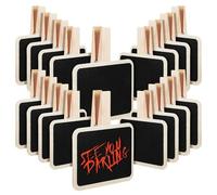 TIDTALEO Lot de 20 Mini Panneaux à Craie en Bois Réutilisables, Étiquettes Alimentaires Carrées pour Buffet, Utilisation Polyvalente en Restaurants et Commerces