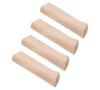 TIDTALEO Manche de Couteau en Bois de Hêtre Rustique, Poignée Ergonomique Lisse pour Couteaux de Chef et Sashimi, Lot de 4 Pièces, Remplacement Cuisine DIY