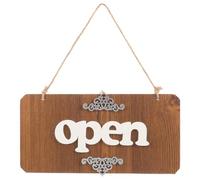 TIDTALEO Plaque de Porte en Bois Vintage Double Face Lanière Suspendue pour Restaurants et Salons de Coiffure, Panneau Ouvert/fermé Attractif pour Décoration Murale