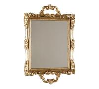 TIDTALEO Plateau Miroir Décoratif Rétro Doré en Résine et Verre pour Présenter Gâteaux et Chocolats en Hôtel ou Bureau Style Nordique Élégant