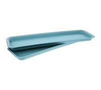 TIDTALEO Soucoupes de Jardinières Rectangulaires 2 Pièces en PP Bleu | Plateaux de Drainage, Forme Rectangulaire, Faciles à Nettoyer, Usage Intérieur et Extérieur