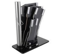 TIDTALEO Support Porte-coupe en Acrylique Noir à Fente Multiple, Base Plate, pour Couteaux Cuisine et Ciseaux, Stable Bureau, Cuisine et Plan de Travail