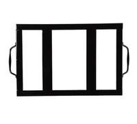 TIDTALEO Support pour Bloc de Sel en Acier Inoxydable Noir Double Poignées, Porte-Plaque à Sel Émaillé Facile à Déplacer pour Barbecue et Gril