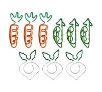 TIDTALEO Trombones pour Bureau en Métal 9 Pièces Forme Carotte et Radis Blanc, Clips de Documents Créatifs et Résistants pour École et Organisation de Papiers