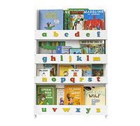 Tidy Books ® - Bibliotheque Enfant Blanche | Alphabet | Etagere Murale de Rangement pour Livres | Montessori a la Maison | Bois | 115 x 77 x 7 cm | Ecoresponsable | Fait Main | L'Originale depuis 2004