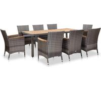 Tidyard 9-pièces salon de jardin, ensemble de meubles de jardin en polyrattan, 8 personnes, ensemble de repas, table de jardin avec chaises, groupe de jardin, ensemble de sièges,