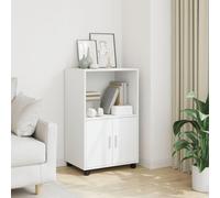 Tidyard Armoire à roulettes Blanc 55x40x91 cm Bois d’ingénierie, Armoire Latérale avec Compartiment pour Documents, Meuble de Rangement Mobile Caisson pour Bureau Salon Style A