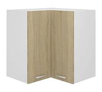 Tidyard Armoire d'angle Suspendue Armoire de Rangement Cuisine Armoire Murale Placard de 2 étagères en Bois Chêne Sonoma 57x57x60 cm