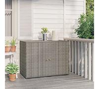 Tidyard Armoire de Rangement Jardin Gris 100x55,5x80 cm Résine tressée Cabane de Rangement à Outil avec 2 Portes, Solution de Stockage Extérieur, Coffre à Outils