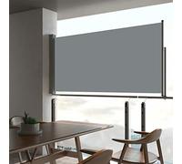 Tidyard Auvent latéral rétractable de Patio 80x300 cm Gris Protection de l'intimité et Vent, Paravent Store latéral, Abri Solaire Extensible Brise Vue pour Extérieur, Balcon, Terrasse