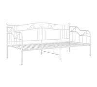 Tidyard Cadre de canapé-lit | Cadre de lit en Métal Canapé-Lit en Fer Forgé Lit Simple pour Enfant Adulte | pour Chambre et Salon | Blanc Métal 90x200cm