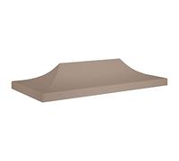 Tidyard Catherinol Auvent de Remplacement Toile de Tonnelle Toit de Tente de réception 6x3 m Taupe 270 g/m²