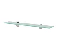 Tidyard Étagère Murale en Verre 60 x 10 cm 8 mm Tablette Flottante, Étagères Murale de Rangement Suspendue pour Salon, Salle de Bain, Chambre, Couloir, Cuisine, Bureau Style A