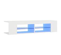Tidyard Gecheer Meuble TV LED Blanc avec Espace Organisationnel et Éclairage RGB - Design Tendance et Pratique