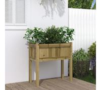 Tidyard Jardinière avec Pieds 70x31x70 cm Bois de pin imprégné Bac de Plantation pour Cultiver Fleurs, Herbes, Plantes, Extérieur Lit Surélevé de Jardin Potager pour Terrasse