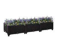 Tidyard Lit surélevé 120x40x23 cm Polypropylène Bac de Plantation pour Cultiver Fleurs, Herbes, Plantes, Extérieur Jardinière Potager pour Terrasse, Balcon Style C