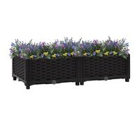 Tidyard Lit surélevé 80x40x23 cm Polypropylène Bac de Plantation pour Cultiver Fleurs, Herbes, Plantes, Extérieur Jardinière Potager pour Terrasse Balcon Style B