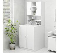 Tidyard Meuble de Machine à Laver Meuble de Rangement Machine a Laver Meuble WC pour Laver Robuste et Durable Blanc 70,5x25,5x90 cm