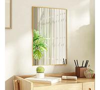 Tidyard Miroir de Porte Miroir Mural Miroir de Dressing Design Simple Hauteur Réglable Doré 40x60 cm Verre et Aluminium
