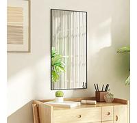 Tidyard Miroir de Porte Miroir Mural Miroir de Dressing Design Simple Hauteur Réglable Noir 40x80 cm Verre et Aluminium
