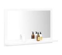 Tidyard Miroir de Salle de Bain Miroir Mural Miroir avec Tablette Blanc 60x10,5x37 cm