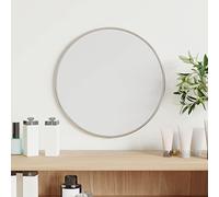 Tidyard Miroir Mural en Verre Miroir de Courtoisie Miroir Cosmétique Miroir pour Salle de Bain Miroir pour Chambre à Coucher, Couloir ou Salon Argenté Ø 30 cm Rond