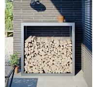 Tidyard Portant de Bois de Chauffage 100x40x100 cm Acier galvanisé, Range-Bûches Rangement, Grande Capacité Bûches Bois, Range Bois de Chauffage pour Extérieur, Terrasse