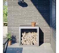 Tidyard Portant de Bois de Chauffage 60x40x60 cm Acier galvanisé, Range-Bûches Rangement, Grande Capacité Bûches Bois, Range Bois de Chauffage pour Extérieur, Terrasse