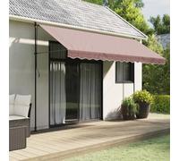 Tidyard Tissu de Remplacement de Cantonnière d’auvent Rayure Marron 4 m, Polyester de Remplacement Auvent, Brise-Soleil Extérieur Toile d'auvent (Cadre Non Inclus)