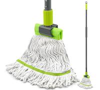 TidyBliss Balai Serpillère Professionnel, Balai à Microfibres avec Poignée Extra Longue de 146 cm, Balai à Sec et Humide pour Nettoyage de Sol en Bois, Carrelage, Béton (Vert)