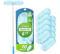 TidyBliss Plumeau Poussiere Telescopique pour Swiffer, Kit Duster à Manche Allongé 180 cm avec 10 Recharges, Ultra Résistantes Microfibre Plumeau à 360 Degrés pour Plafond Ventilateur Mural