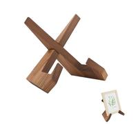TIE-DailyNec 1 Pièces Supports D'assiettes en Bois, 6.3 Pouces Support Assiette en Bambou, mini Chevalet de Table, Support de Cartes Postales pour Présentation D'assiettes, DVD, Cadres Photo, Images