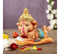 TIED RIBBONS Idole de Ganesh pour la maison | Résine de 12,7 cm | Figurine faite à la main | Décoration hindoue pour décoration de bureau, maison, mandir, temple | Idoles de Dieu pour cadeau de retour
