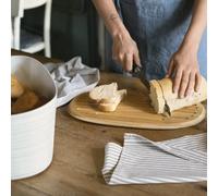 Guzzini Boîte à pain Tierra – planche-couvercle en bambou – Blanc – 39,2×23,2×19 cm – 10 L