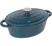 Tierra Marmite ovale en fonte 34 cm 6,5 l, bleu océan NOIS
