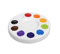 TIESOME Lot de 6 palettes de mélange de peinture rondes en plastique de 16,5 cm pour aquarelle, huile acrylique, aquarelle, réutilisable, léger, pour artistes, bricolage, studio et salle de classe