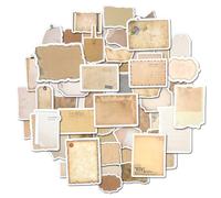 TIESOME Lot de 80 autocollants vintage en papier pour scrapbooking - Fournitures esthétiques - Fournitures de journal intime - Accessoires de découpage - Kits d'artisanat pour album, agenda, carnet de